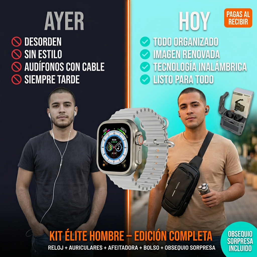 Kit de Afeitado Profesional T900 + Audífonos Inalámbricos M25 + Estuche de Viaje