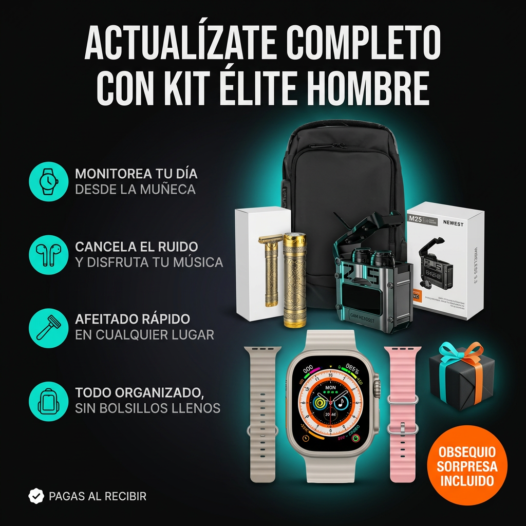 Kit de Afeitado Profesional T900 + Audífonos Inalámbricos M25 + Estuche de Viaje